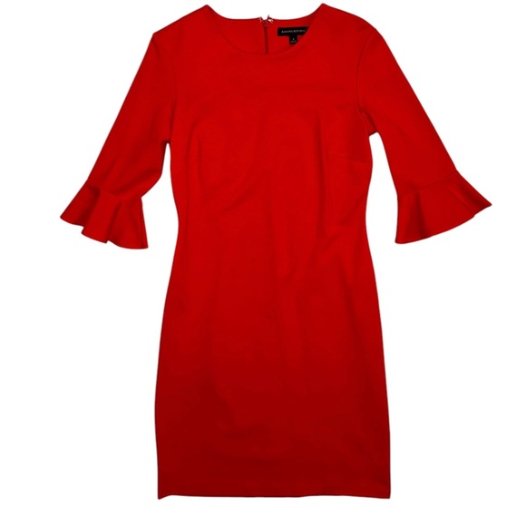 Banana Republic | Women’s Red 3/4 Sleeve Bodycon Dress - Size 4 - Picture 2 of 6